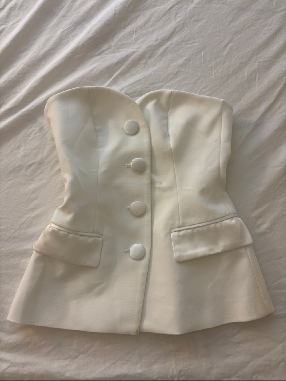 Zara Off-White Strapless Bustier Top
